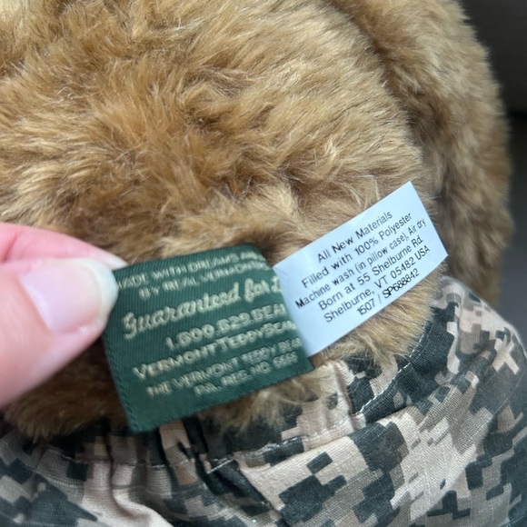 Vtg Vermont Teddy Bear handmade 18" military boots hat pants tags HTF soldier - Picture 8 of 14